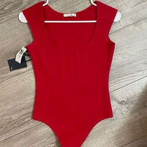 Aritzia red body suit